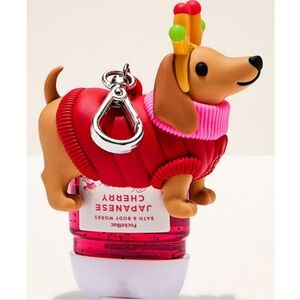 Bath Body Works Festive Light Up Dachshund Wiener Dog Puppy Pocketbac Holder NEW